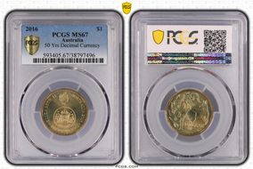2016 $1 50 Yrs Decimal Currency MS67