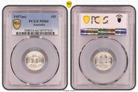 1957(m) 6D KM-58  Ag MS66