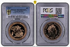 2017 £5 S-SE15 St. George MS70