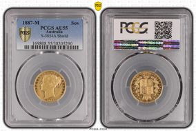 1887-M Sov S-3854A  Y. Head / Shield AU55