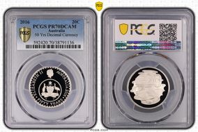 2016 20C 50 Yrs Decimal Currency PR70DCAM