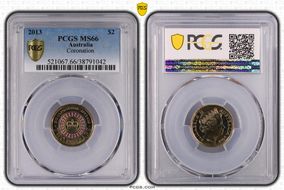 2013 $2 Coronation Colorized MS66