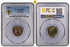 2013 $2 Coronation Colorized MS66