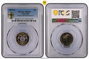 2019-C $2 Police Remembrance Colorized MS67