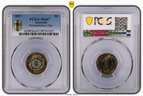 2017 $2 Remembrance Day Colorized MS67