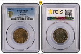 2005-B $1 Gallipoli Counterstamp MS65