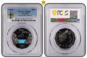 2015 50C War in the Pacific Colorized MS68