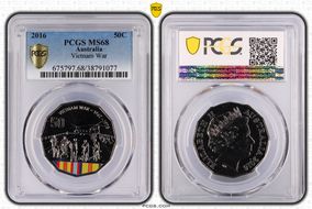 2016 50C Vietnam War Colorized MS68