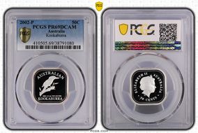 2002-P 50C Kookaburra 1/2oz Ag PR69DCAM
