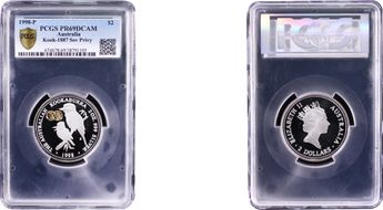 1998-P $2 Kookaburra 2oz Ag-1887 Sov. Privy PR69DCAM