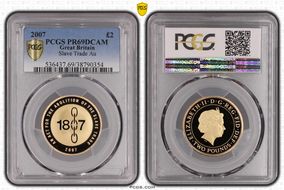 2007 £2 S-K23 Slave Trade Au PR69DCAM