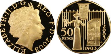 2003 50p S-H12 Suffrage Au PR70DCAM