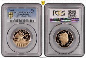 2000 50p S-H11 Libraries Au PR70DCAM