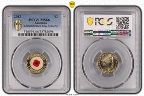 2012 $2 Remembrance Day Colorized MS66