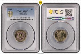 2013 $2 Coronation Colorized MS65