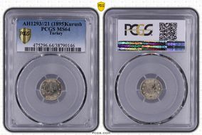 AH1293//21 (1896) Kurush KM-735 MS64