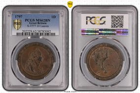 1797 1D S-3777 10 Leaves MS62BN