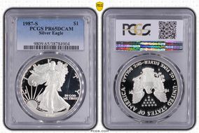 1987-S $1 Silver Eagle PR65DCAM