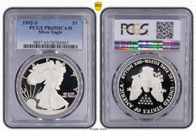 1992-S $1 Silver Eagle PR65DCAM
