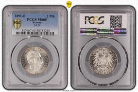 1891-E 2 Mk J-124 MS65