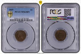 1869 1C MS63BN