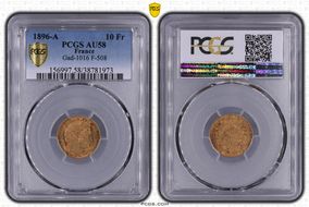 1896-A 10 Fr Gad-1016 F-508 AU58