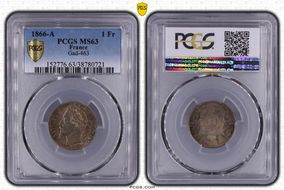 1866-A 1 Fr Gad-463 F-215 MS63