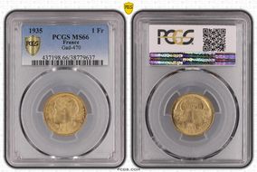1935 1 Fr Gad-470 F-219 MS66