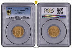 1869-A 20 Fr Gad-1062 F-532 MS64