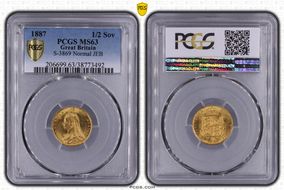 1887 1/2 Sov S-3869 Normal JEB MS63