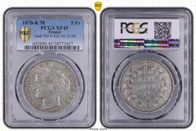 1870-K M 5 Fr Gad-742 F-332 M-12:00 XF45