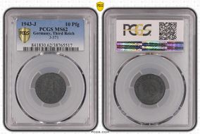 1943-J 10 Pfg J-371 MS62