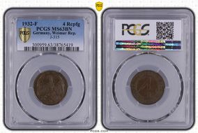 1932-F 4 Rcpfg J-315 MS63BN
