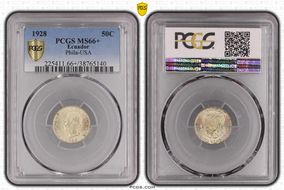 1928 50C Phila-USA MS66+