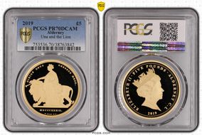 2019 £5 Una and the Lion PR70DCAM