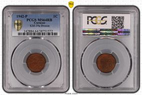 1942-P 1C KM-39a Bronze MS64RB
