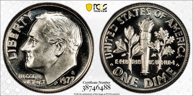1977-S 10C PR70DCAM
