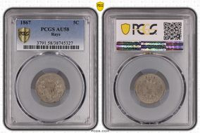 1867 5C Rays AU58