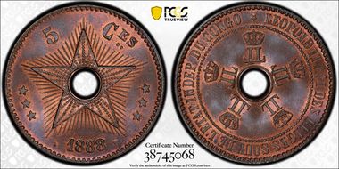 1888/7 5C MS66+ RB