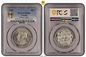 1951 50C Narrow Date MS65