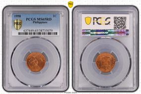 1958 1C MS65RD