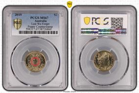 2015 $2 Lest We Forget Colorized Poppy Counterstamp MS67
