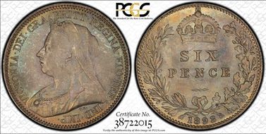 1893 6D S-3941 Old Head MS66