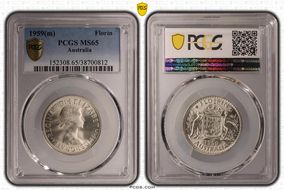 1959(m) Florin KM-60  Ag MS65