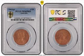 1961 Y. (p) 1/2D MS65RD