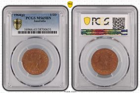 1964 Y. (p) 1/2D MS65BN