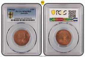 1961 Y. (p) 1/2D MS65RD