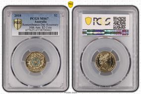 2018 $2 Remembrance Day Rosemary 30th Ann. $2 Coin Colorized MS67