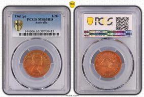 1961 Y. (p) 1/2D MS65RD