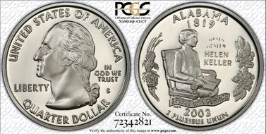 2003-S 25C Alabama Silver PR70DCAM